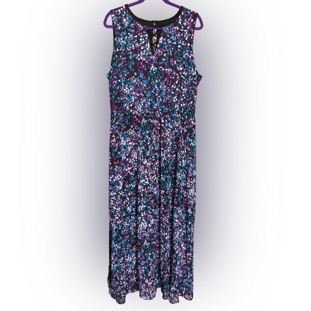 Lane Bryant Purple Floral Maxi Dress (0360)